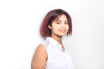 Obraz premium portrait of beautiful American teen over studio background