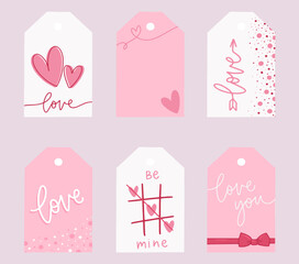 Set of gift stickers. For Valentine's Day.