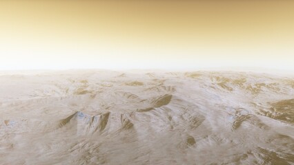 landscape on planet Mars, scenic desert scene on the red planet
