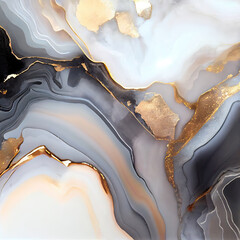 Obraz premium Luxury gold ink marble background. ai generative