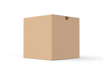Cardboard box isolated on white background 3d Rendering