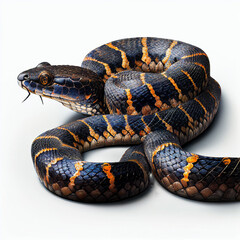 Obraz premium Banded Water Snake full body image with white background ultra realistic