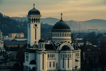 Fototapeta na wymiar an orthodox church and its towers