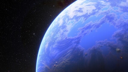 Abstract planets and space background
