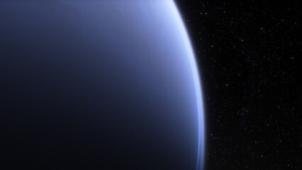 super-earth planet, realistic exoplanet, planet suitable for colonization, earth-like planet in far space, planets background 3d render
