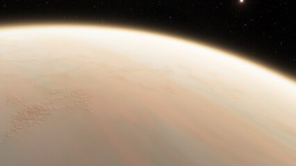super-earth planet, realistic exoplanet, planet suitable for colonization, earth-like planet in far space, planets background 3d render
