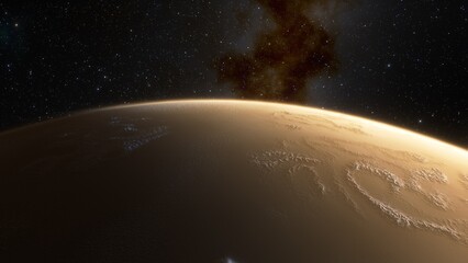 Planets and galaxy, science fiction wallpaper. Beauty of deep space. Billions of galaxy in the universe Cosmic art background 3d render
