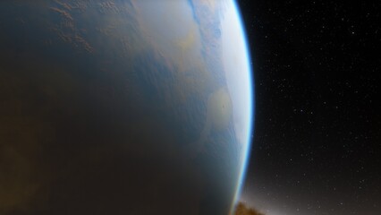 Planets and galaxy, science fiction wallpaper. Beauty of deep space. Billions of galaxy in the universe Cosmic art background 3d render
