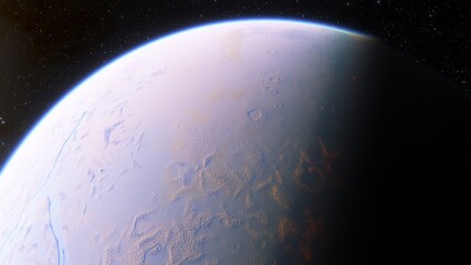 Planets and galaxy, science fiction wallpaper. Beauty of deep space. Billions of galaxy in the universe Cosmic art background 3d render
