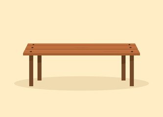 wooden park bench icon - vector illustration