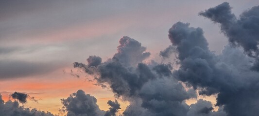 mystical clouds at sunrise