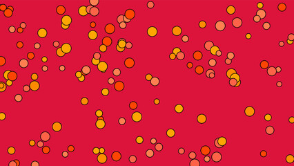 orange shapes pattern over crimson red useful as a background