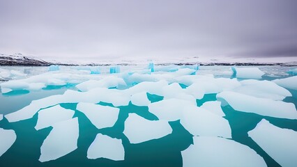 Fototapeta na wymiar Big ice blue floating.