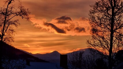 sunset in the mountains