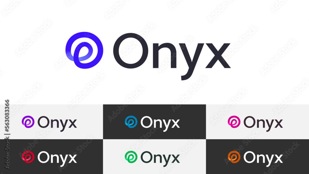 Poster infinity abstract letter o logo minimal linear gradient overlapping loop with editable text and easy