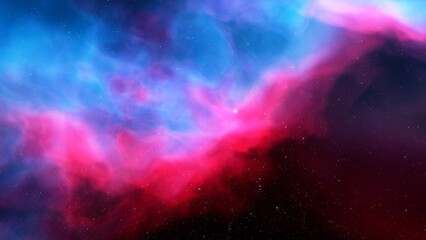Cosmic background with a blue purple nebula and stars
