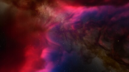 Deep space nebula with stars. Bright and vibrant Multicolor Starfield Infinite space outer space background with nebulas and stars. Star clusters, nebula outer space background 3d render
