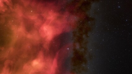 Deep space nebula with stars. Bright and vibrant Multicolor Starfield Infinite space outer space background with nebulas and stars. Star clusters, nebula outer space background 3d render

