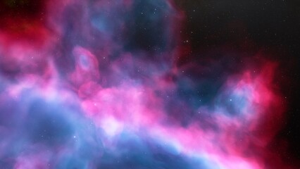 Cosmic background with a blue purple nebula and stars
