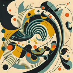 abstract design pattern with curves Kandinsky 
