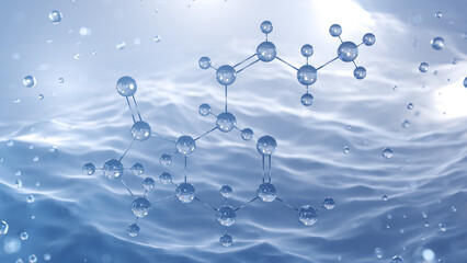 jasmonic acid molecular structure, 3d model molecule, jasmonate, structural chemical formula view from a microscope