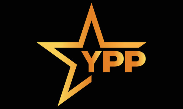 YPP golden luxury star icon three letter logo design vector template. royal logo | luxury logo | jewelry logo | premium logo | iconic logo | Victoria logo |	