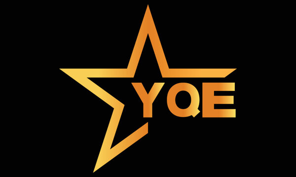 YQE golden luxury star icon three letter logo design vector template. royal logo | luxury logo | jewelry logo | premium logo | iconic logo | Victoria logo |	