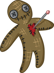 voodoo doll, Creepy Valentine clipart, Spooky Valentine, Pastel Goth digital stickers, Alternative Valentine day vector EPS10