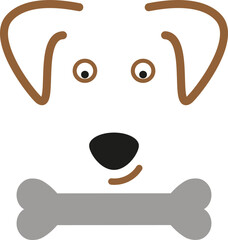 Hund mit Lächeln, Knochen für Hunde, Hunde und Hundepflege Logo, Hintergrund, Dog Logo