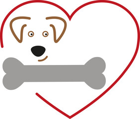 Hund mit Lächeln, Knochen für Hunde, Hunde und Hundepflege Logo, Hintergrund