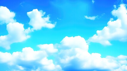 Fototapeta na wymiar White heap clouds in the blue sky.