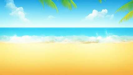 Fototapeta na wymiar Summer sandy beach with blur ocean in the background.