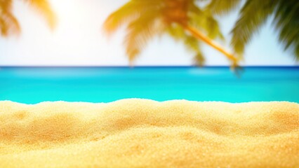 Obraz na płótnie Canvas Summer tropical sea and palm leaves.