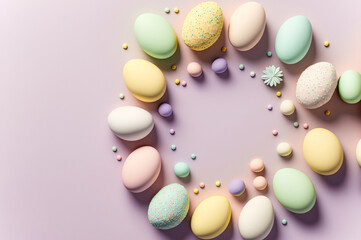 Fototapeta na wymiar Soft colors of Easter egg wallpaper, minimalist background