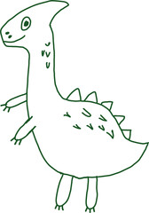 
Dinosaur drawing cartoon illustration.