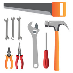 Tool for construction and repair work, set of tools, supplies for house repair builder, Construction, Building, repair tool vector art