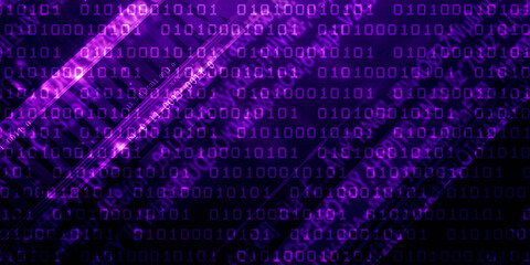 2d illustration abstract digital binary data on computer screen