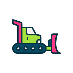 bulldozer icon for your website, mobile, presentation, and logo design.