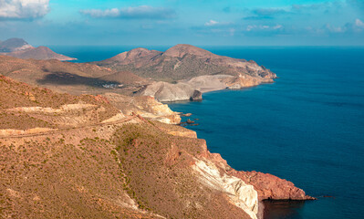 Fototapeta na wymiar Cabo de gata, Andalusian coast mediterranean sea in Spain
