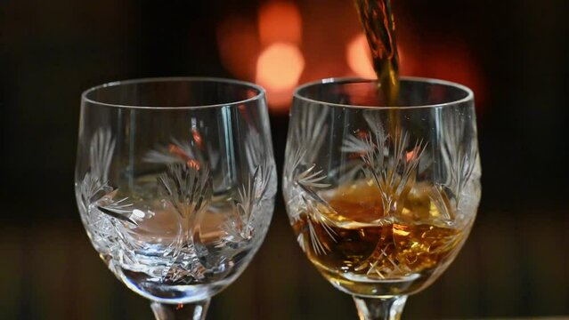 Enjoying a glass of sherry in the evening