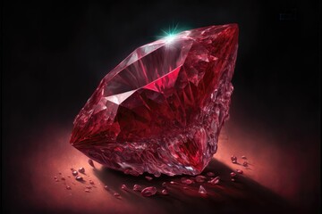 Ruby gem. Jewelry made with gemstones for banner, designer, jewelry shop. Generative AI