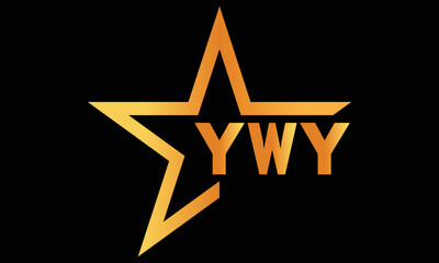 YWY golden luxury star icon three letter logo design vector template. royal logo | luxury logo | jewelry logo | premium logo | iconic logo | Victoria logo |	