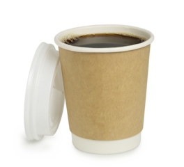 blank paper cup of coffee isolated