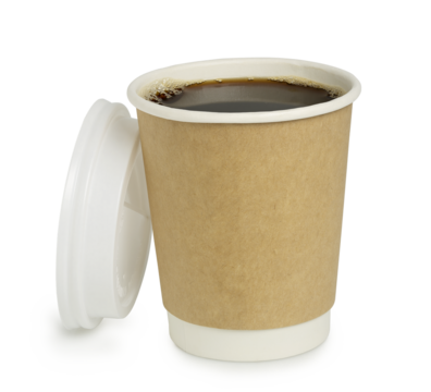 blank paper cup of coffee isolated