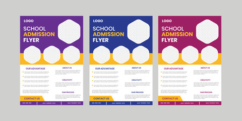 Modern and minimalist juniors camping school admission flyer and learning education flyer, one sided brochure design