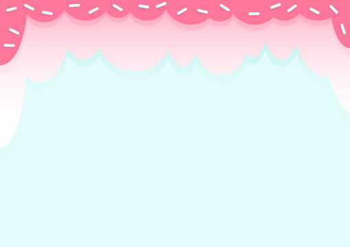 Sweet plain blue background with pink drip and sprinkles