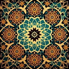 Islamic pattern for wallpaper with a 3d effect depth design