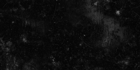 Fototapeta Dark grey in black paper textured design with mist dirty parts. Dust overlay splatter texture. Dirty splattered watercolor drips . Black Friday or Halloween wallpaper sprayed paper effect	
 obraz