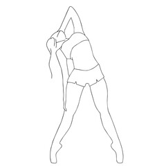 sketch of a ballerina girl in vector graphics	