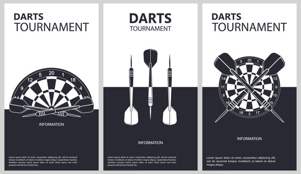 Vector illustration about darts tournament. Flyer design for darts tournament, match